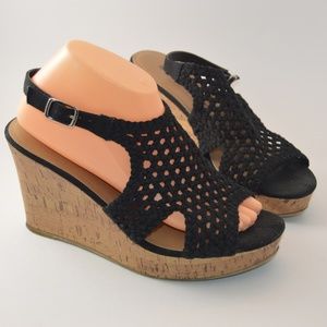 Mudd Knoll Crochet Top Cork Wedges